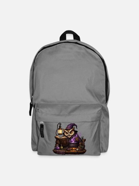 Eulenalchemist im Schattenzauber - Rucksack - Mittelgrau