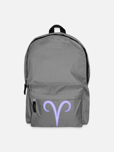 Widder-Tierkreiszeichen-Symbol Pastel Lila - Rucksack - Mittelgrau