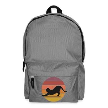 Katze im Sonnenuntergang Stretch - Rucksack - Mittelgrau - Vorne