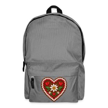 Lebkuchenherz mit Edelweiß  - Rucksack - Mittelgrau - Vorne