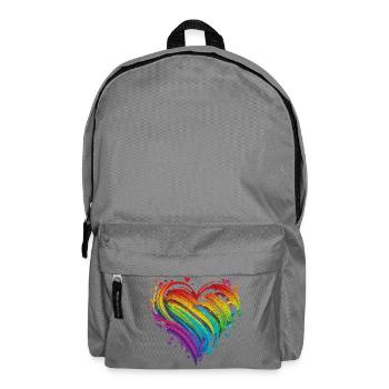 CSD LGBT Regenbogen LGBTQ Herz Pride Just Love - Rucksack - Mittelgrau - Vorne