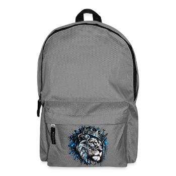 Blauer Löwenkönig Kronenporträt - Rucksack - Mittelgrau - Vorne