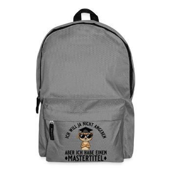 Mastertitel Will ja nicht angeben Master Abschluss - Rucksack - Mittelgrau - Vorne