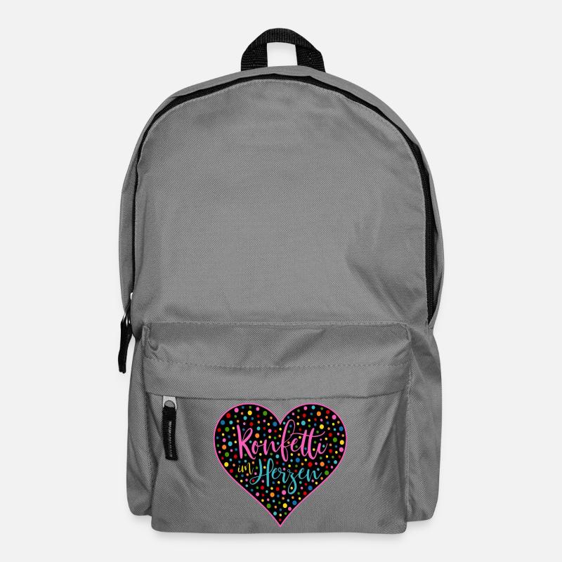 Konfetti im Herzen Fasching Herz Valentinstag - Rucksack - Mittelgrau