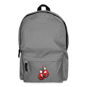 Red Boxing Gloves – Powerful Silhouette - Backpack - elephant grey - Front