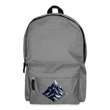Ein Berg mit Schnee im Polygon-Stil - Rucksack - Mittelgrau - Vorne