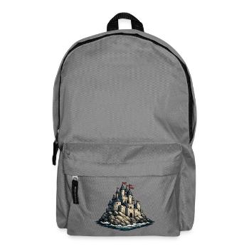 Inselburg aus Steinen am Meer - Rucksack - Mittelgrau - Vorne