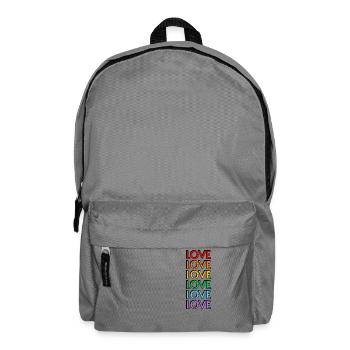 Love 6 rainbow colors gay pride - Backpack - elephant grey - Front