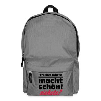 Traktor , Trecker , Trecker fahren (25) - Rucksack - Mittelgrau - Vorne