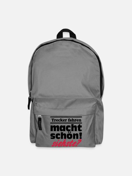 Traktor , Trecker , Trecker fahren (25) - Rucksack - Mittelgrau