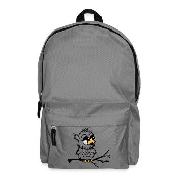 A little baby owl sitting on a branch - Backpack - elephant grey - Front