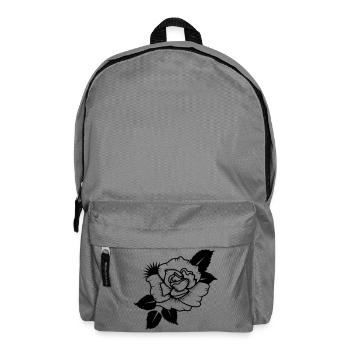 Abstrakte Rote Rose Minimalistische Floral Grafik - Rucksack - Mittelgrau - Vorne