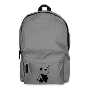 Panda avec papillon – Motif d’animal mignon - Sac à dos - gris éléphant - Devant
