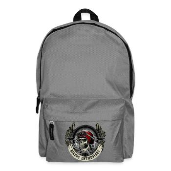 Motorradfahrer, Skull - Rucksack - Mittelgrau - Vorne