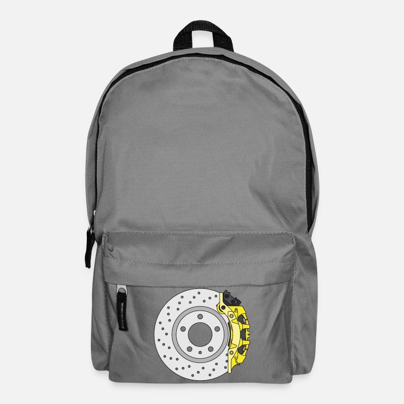 Gelbe Bremsscheibe hinten - Rucksack - Mittelgrau