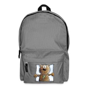 Droll Brown Bear I Wild Animal Comic - Sac à dos - gris éléphant - Devant