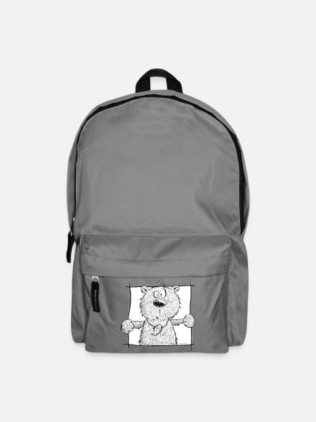 Drolliger Kleiner Bär I Wildtier Comic - Rucksack - Mittelgrau