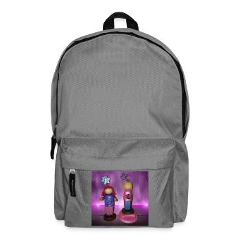 Glitzernde Fantasiefiguren Duo - Rucksack - Mittelgrau - Vorne