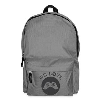 we love gaming gamer icon illustration logo icon - Backpack - elephant grey - Front