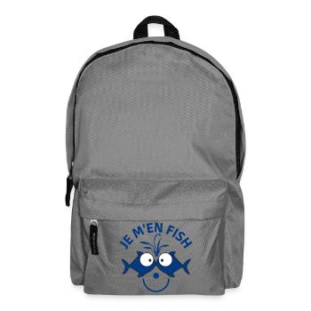 je m'en fish, pêche, pêche humour - Sac à dos - gris éléphant - Devant