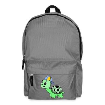 Kuschelige Schildkröte mit Cap - Rucksack - Mittelgrau - Vorne