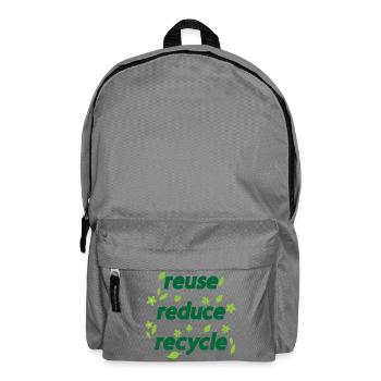 Reduzieren, Wiederverwenden, Recyceln - Rucksack - Mittelgrau - Vorne