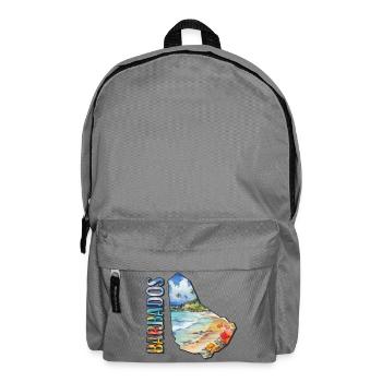 Aquarell Landkarte Barbados - Rucksack - Mittelgrau - Vorne