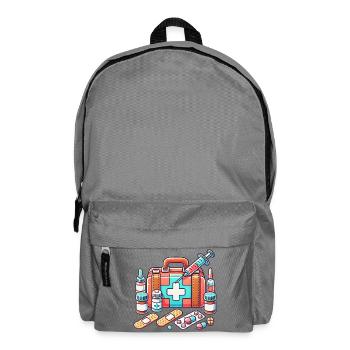 Detailed pharmacy fabric, symbol of safety - Backpack - elephant grey - Front