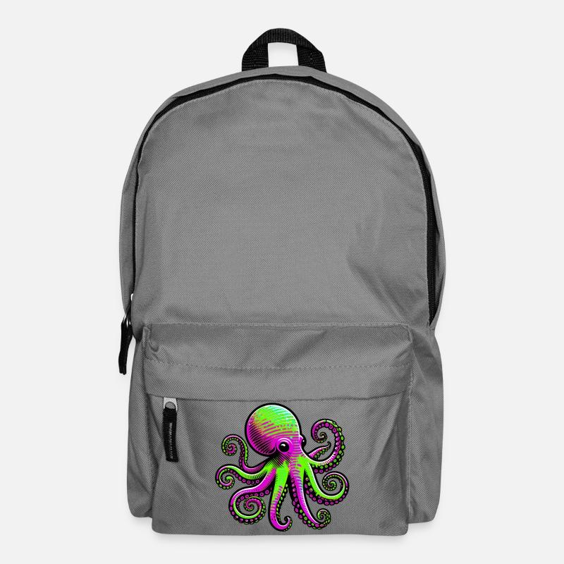 Krake - Rucksack - Mittelgrau
