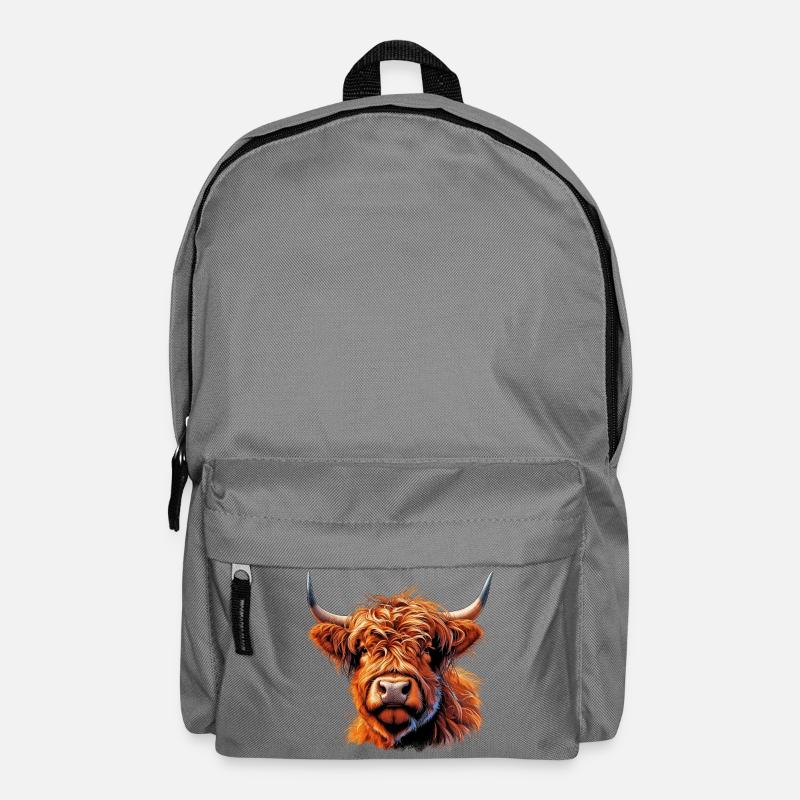 Scottish Highland Cow - Backpack - elephant grey