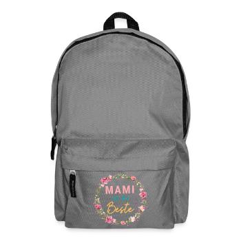 Mami ist die Beste! Floral, bunt, personalisierbar - Rucksack - Mittelgrau - Vorne