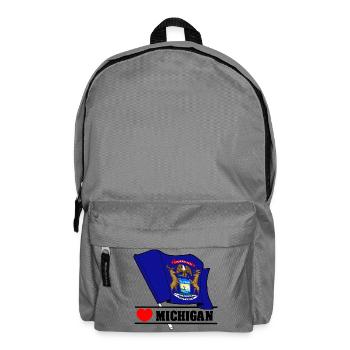 Flag Michigan heart MICHIGAN - Backpack - elephant grey - Front