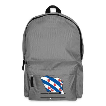 Drapeau Friesland banderole de texte - Sac à dos - gris éléphant - Devant