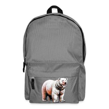White polar bear - Backpack - elephant grey - Front