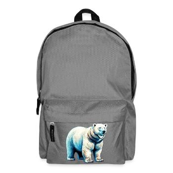 White polar bear - Backpack - elephant grey - Front
