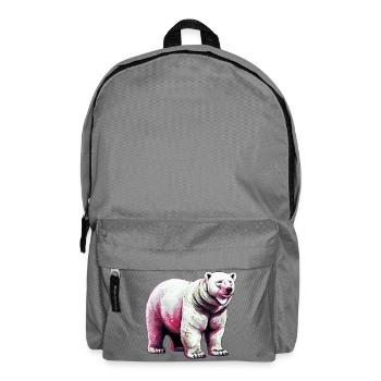 White polar bear - Backpack - elephant grey - Front