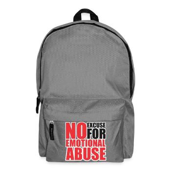 No Excuse Emotional Abuse Awareness Design - Backpack - elephant grey - Front