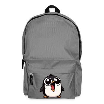Kawaii Pinguin erfreut Cartoon süß für Kinder - Rucksack - Mittelgrau - Vorne