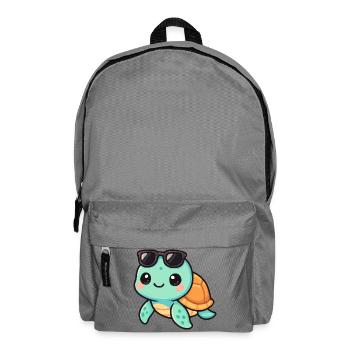 Cute turtle cartoon with sunglasses - Backpack - elephant grey - Front