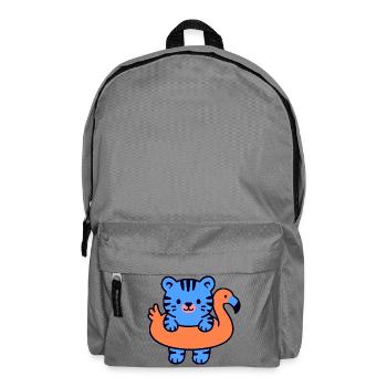 Kleiner schwebender blauer Tiger - Rucksack - Mittelgrau - Vorne