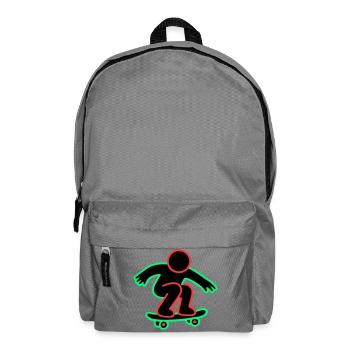 Neon Skateboarder Line Art - Backpack - elephant grey - Front