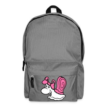Snail Girl Female Cute Pretty Bow Woman - Backpack - elephant grey - Front
