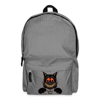 Grinning Cat Halloween - Backpack - elephant grey - Front