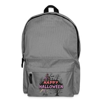 Happy Halloween Haunted House Pastel - Backpack - elephant grey - Front