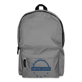 Wisconsin United States Arc Badge - Backpack - elephant grey - Front