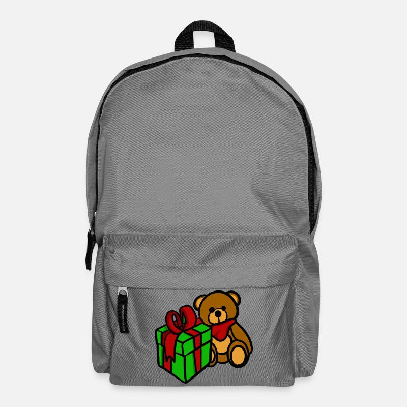 Teddy hat ein Geschenk - Rucksack - Mittelgrau