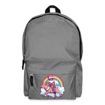 Deer Santa Claus Christmas - Backpack - elephant grey - Front