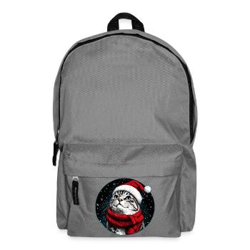 Katzen Weihnachten / Weihnachtsmann Katze - Rucksack - Mittelgrau - Vorne