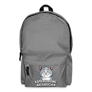 Kapiervorgang abgebrochen – Katze Comic - Rucksack - Mittelgrau - Vorne