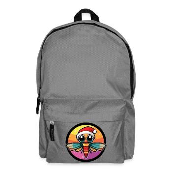 Kawaii Bee in Santa Hat Circle - Backpack - elephant grey - Front